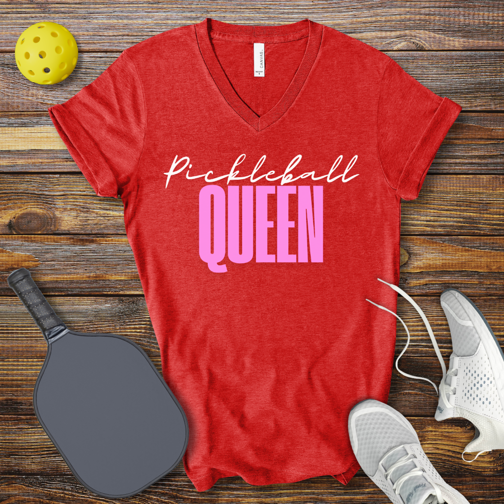 Funny Pickleball Shirt –  Pickleball Queen V-Neck T-shirt