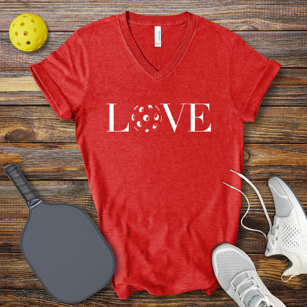 Funny Pickleball Shirt –  LOVE V-Neck T-Shirt