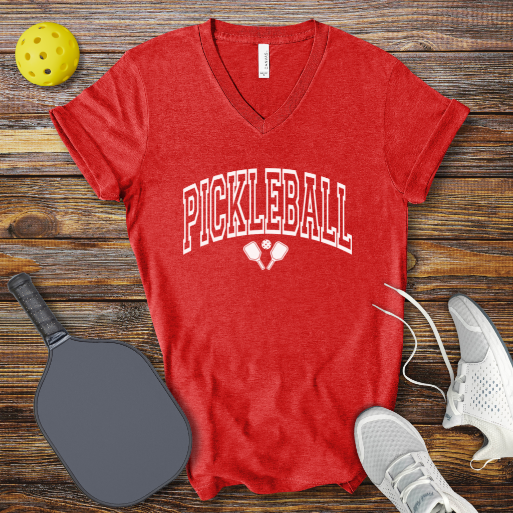 Funny Pickleball Shirt –  Pickleball Retro Slogan V-Neck T-Shirt