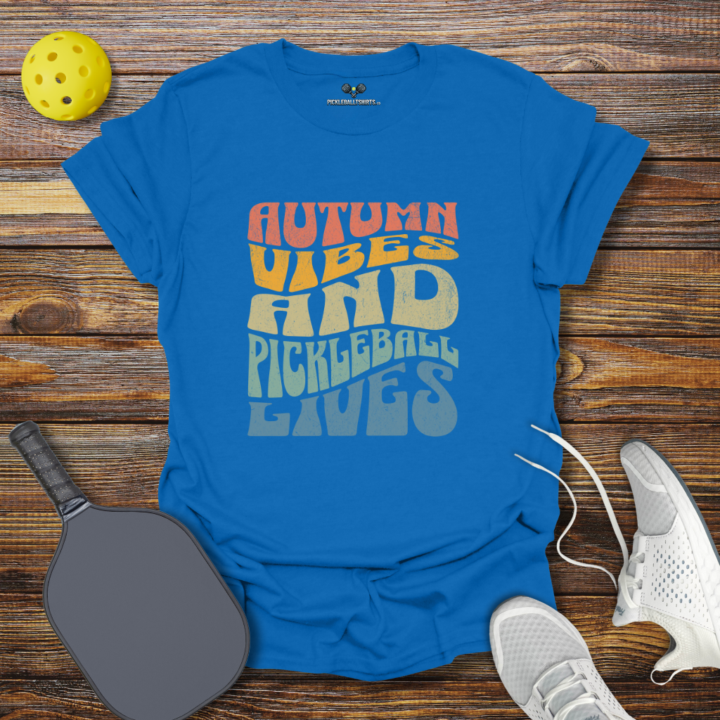 Funny Pickleball Shirt –  Autumn Vibes And Pickleball Lives T-Shirt