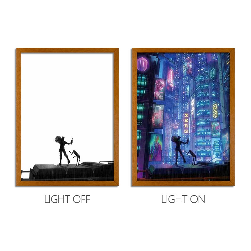 Cyberpunk: Edgerunners LED Light Painting – Anime Light Box Photo Frame Wall Art