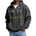 New Orleans Saints EST 1966 Waffle Quarter Zip Football Fan Hoodie