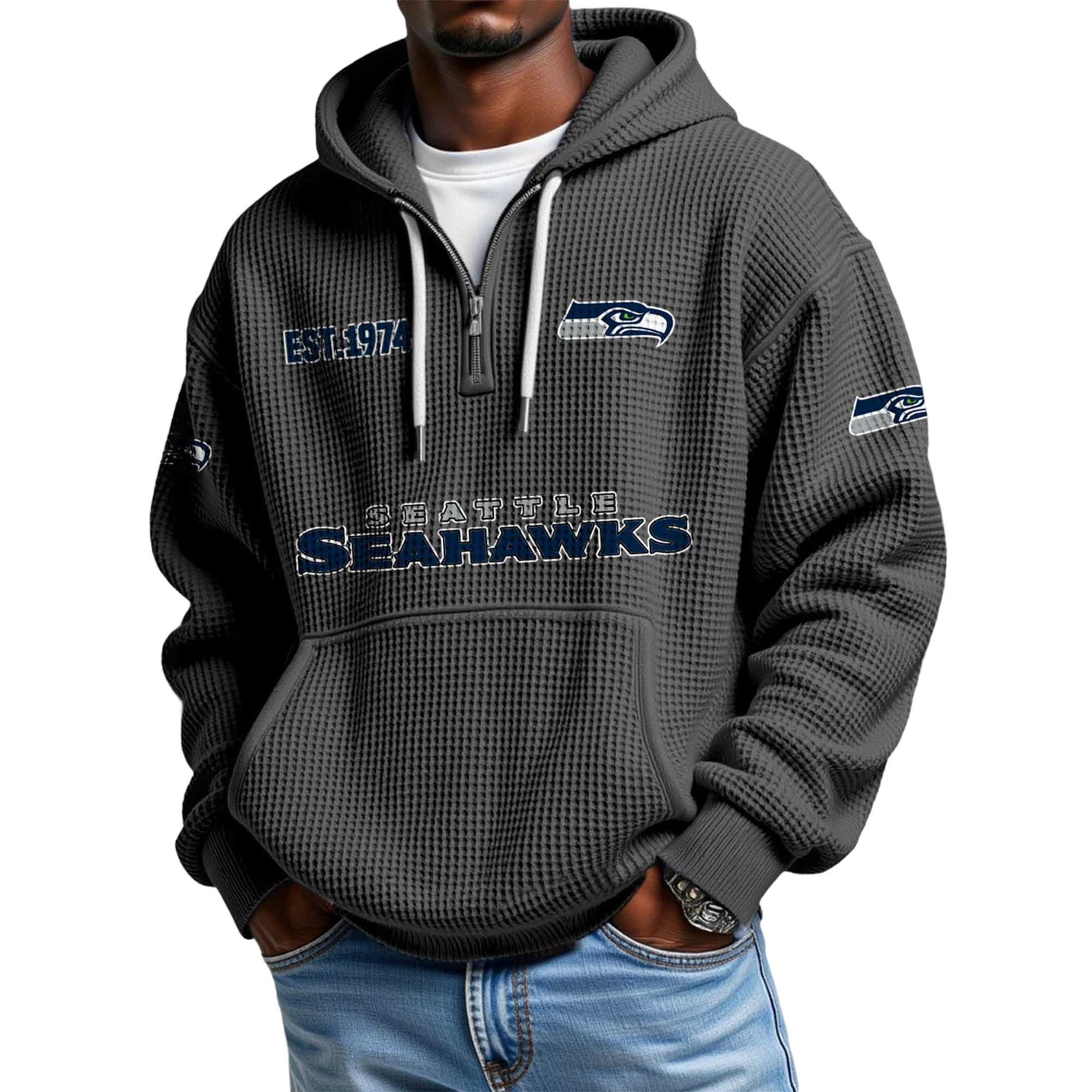 Seattle Seahawks Quarter Zip Hoodie