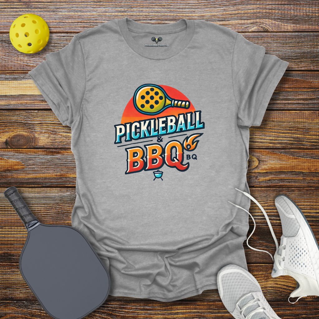 Funny Pickleball Shirt –  Pickleball and BBQ T-Shirt