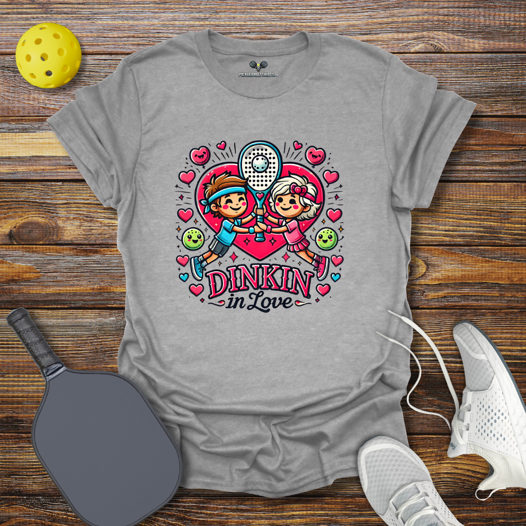 Funny Pickleball Shirt –  Dinkin in Love Valentine T-Shirt