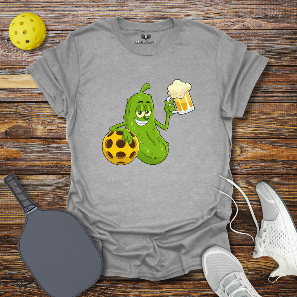 Funny Pickleball Shirt –  Pickle Drinking T-Shirt