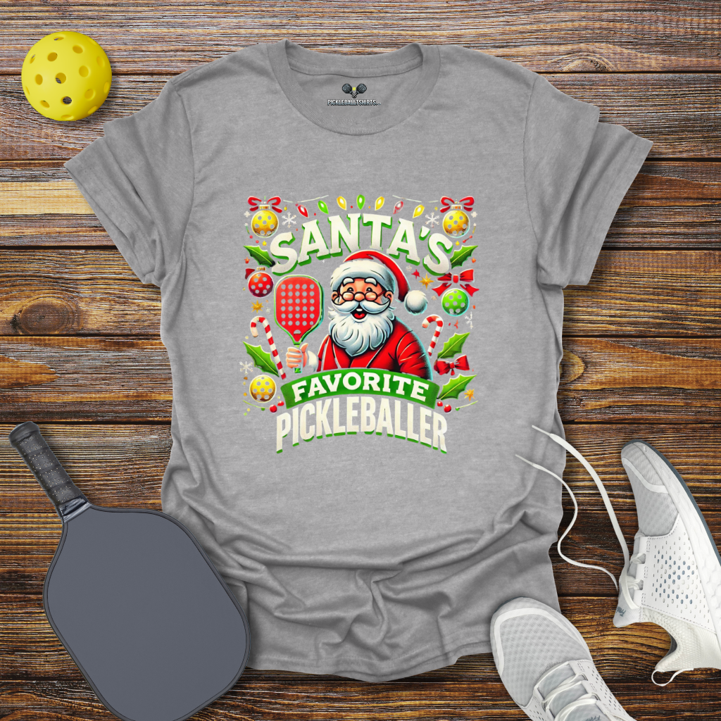 Funny Pickleball Shirt –  Santa's Favorite Pickleballer 2 Christmas T-Shirt