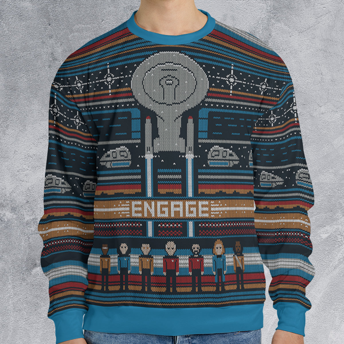 Engaging Holidays Star Trek Ugly Christmas Sweatshirt