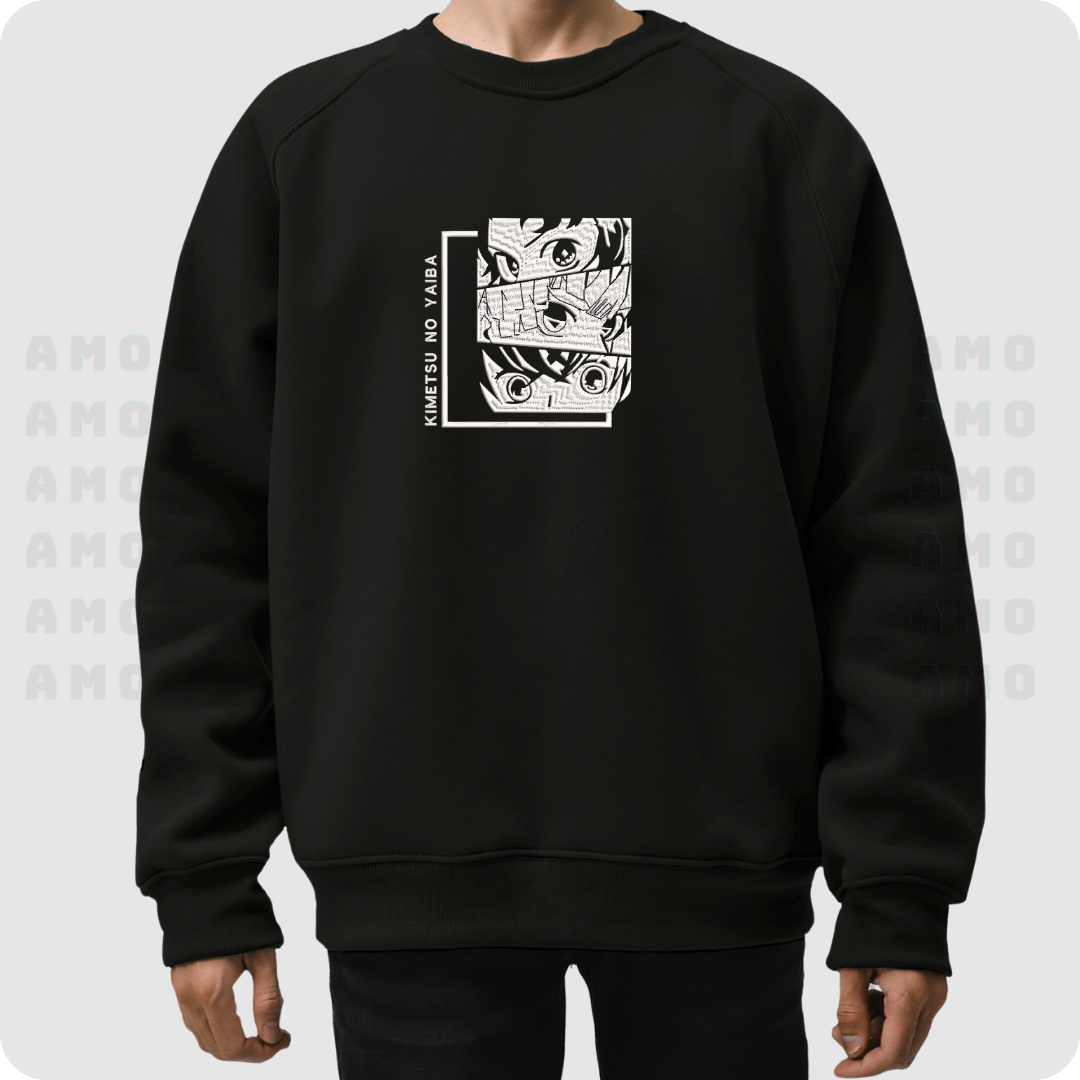 Tanjiro Zenitsu Inosuke Demon Slayer Embroidered Sweater