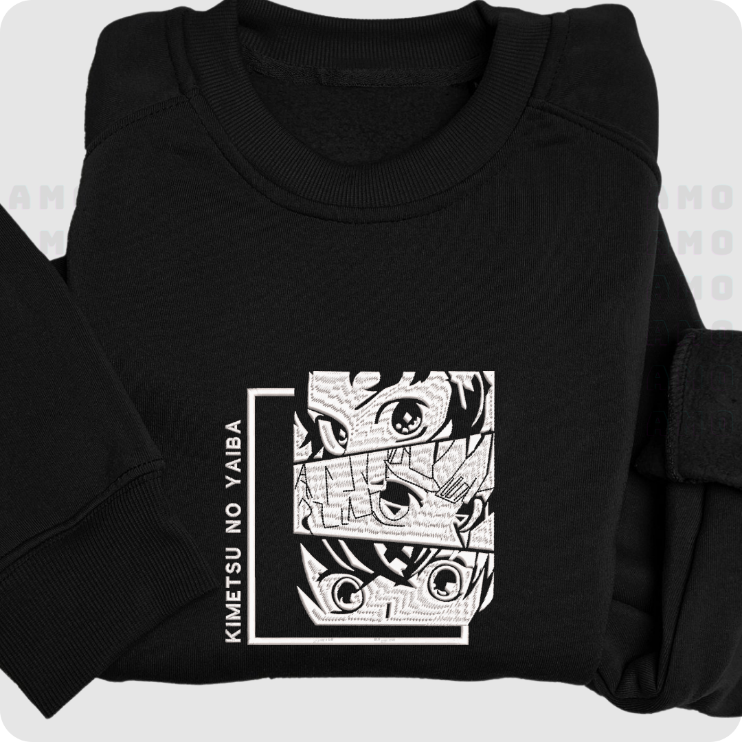 Tanjiro Zenitsu Inosuke Demon Slayer Embroidered Sweater