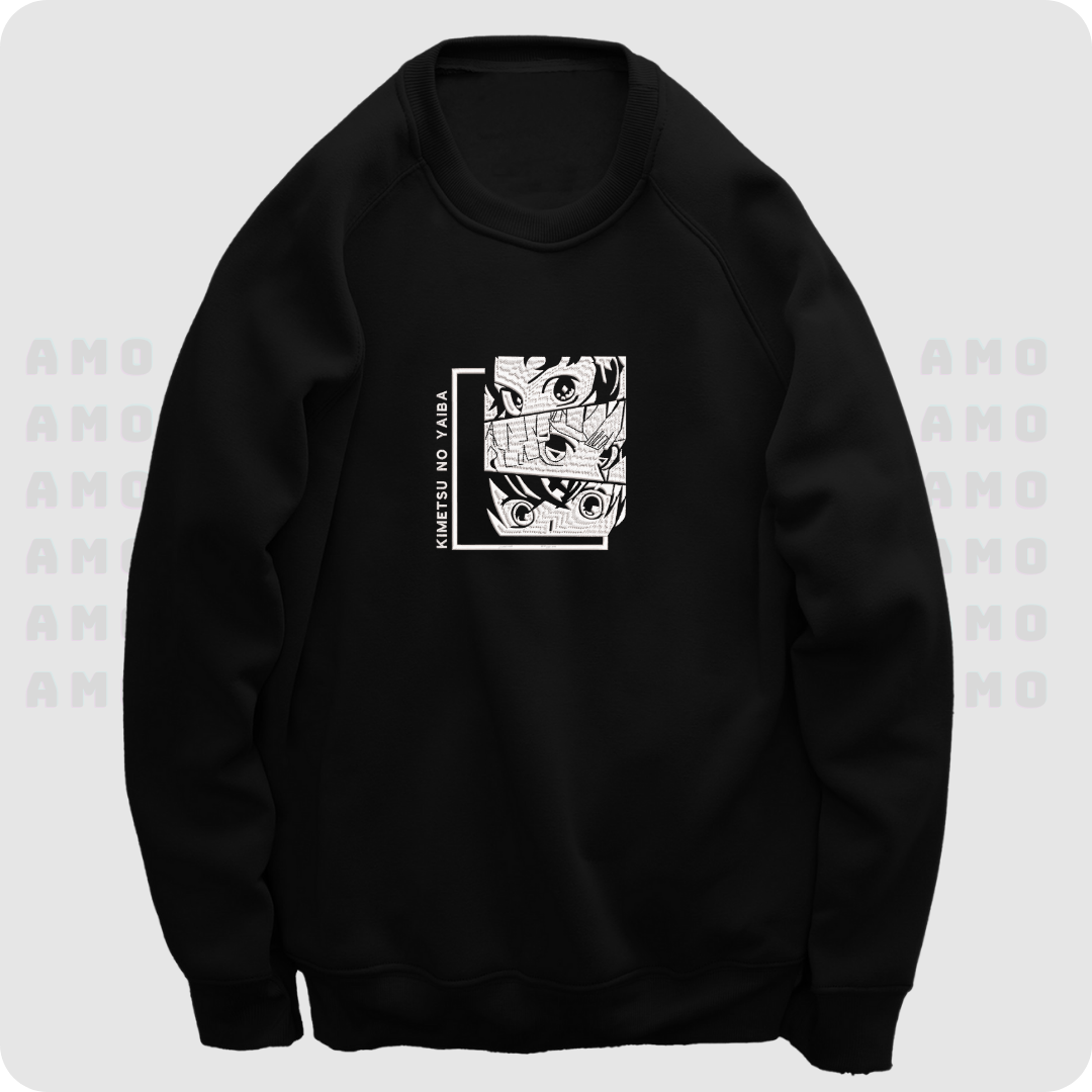 Tanjiro Zenitsu Inosuke Demon Slayer Embroidered Sweater