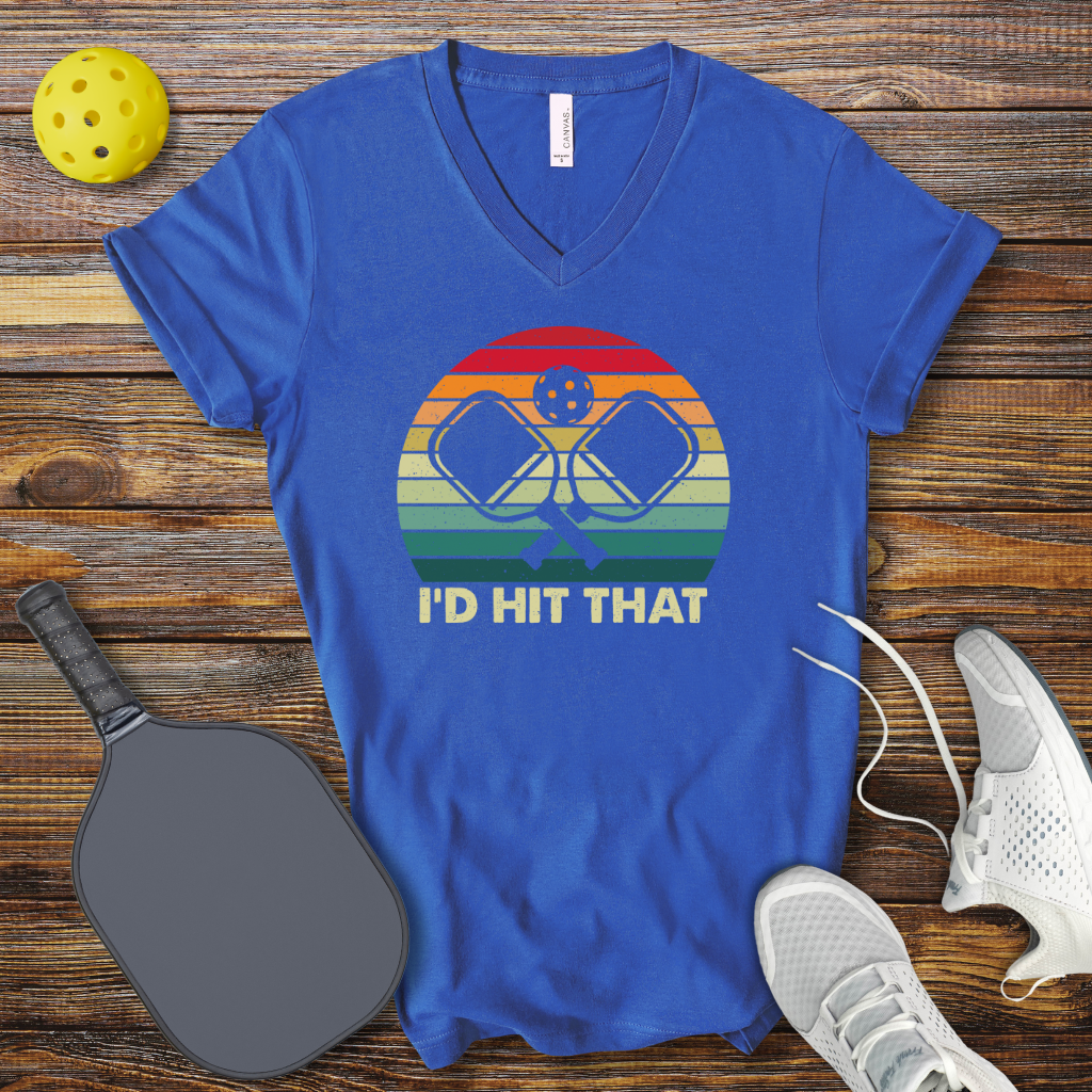 Funny Pickleball Shirt –  I'd Hit That V-Neck T-shirt