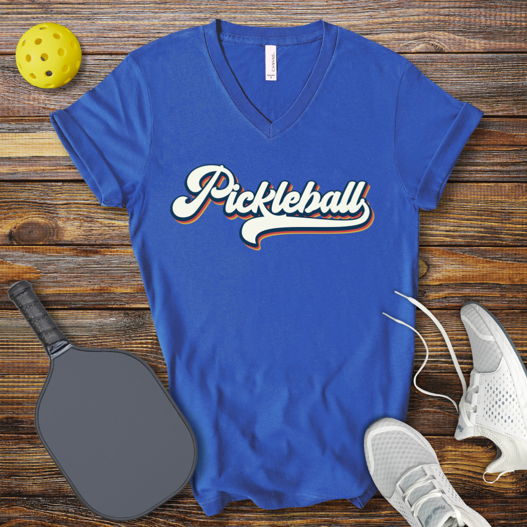 Funny Pickleball Shirt –  Pickleball Retro V-Neck T-shirt