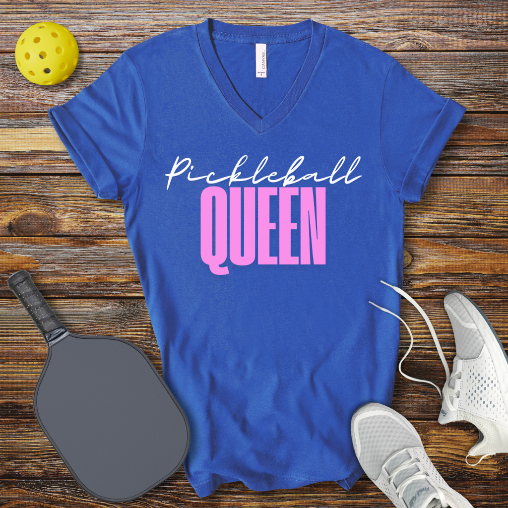 Funny Pickleball Shirt –  Pickleball Queen V-Neck T-shirt