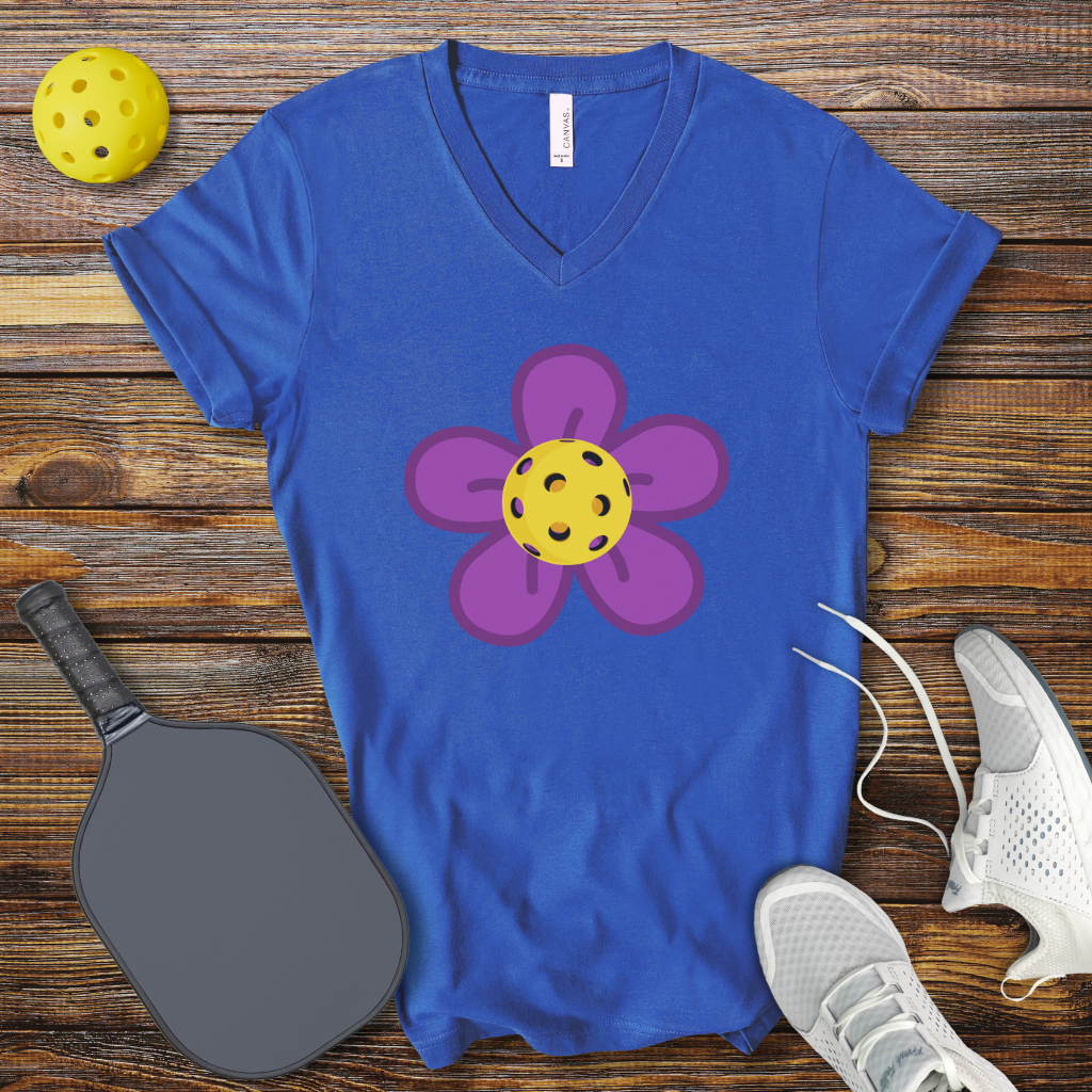 Cute Pickleball V-Neck Shirt for Women – Pickleball Flower