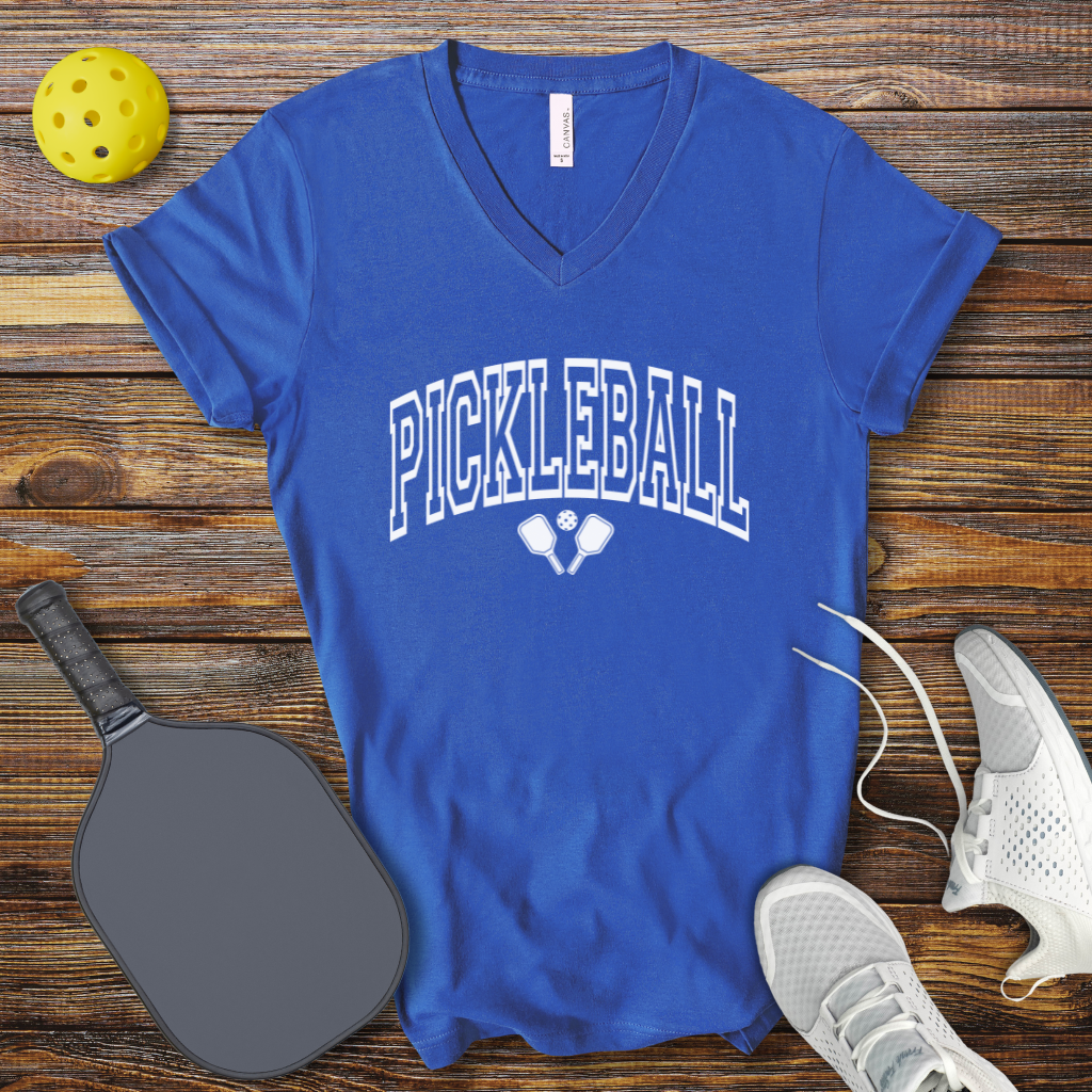 Funny Pickleball Shirt –  Pickleball Retro Slogan V-Neck T-Shirt