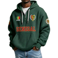 FIFA 2026 Senegal Printed Waffle Quarter Zip Football Fan Hoodie