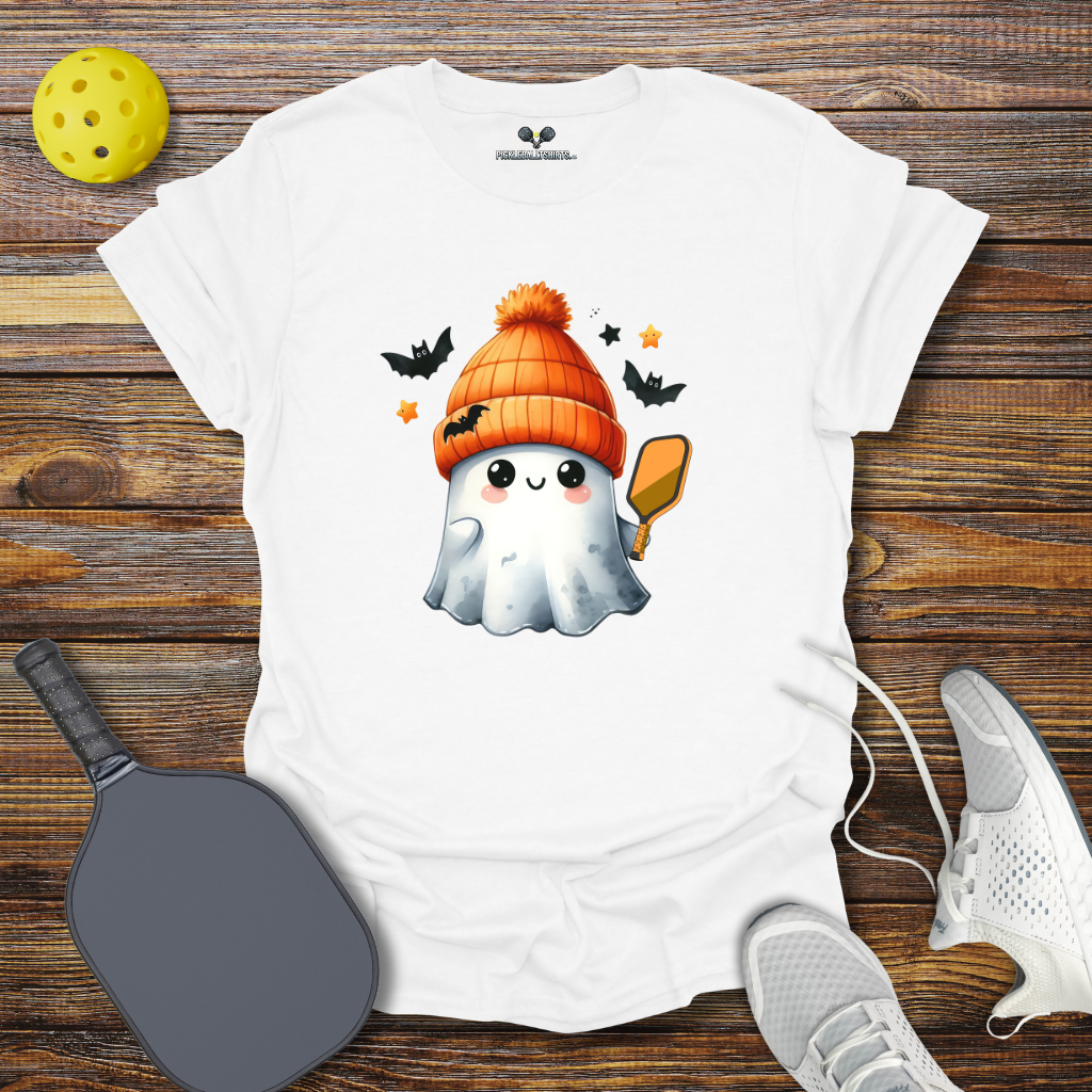 Funny Pickleball Shirt –  Halloween Pickleballer Ghost T-Shirt