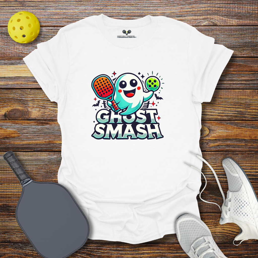 Funny Pickleball Shirt –  Ghost Smash Halloween T-Shirt