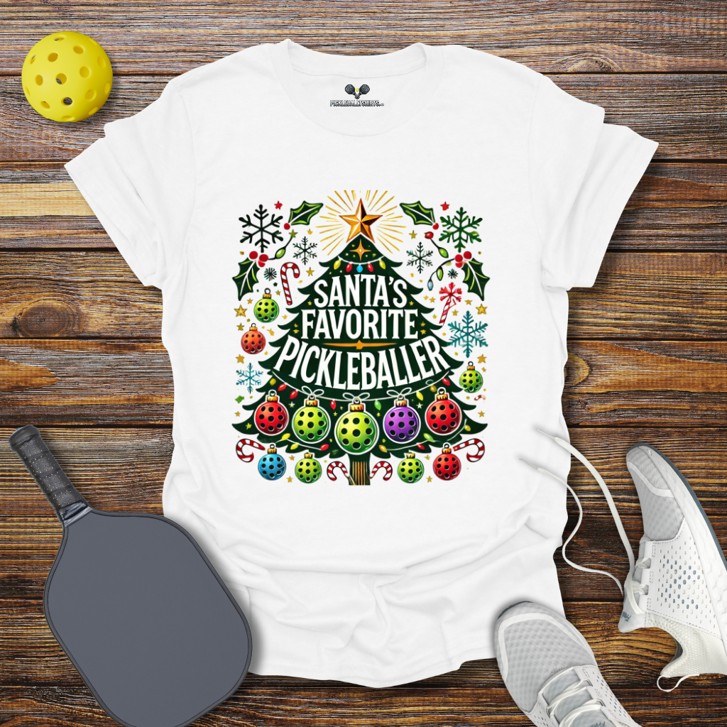 Funny Christmas Pickleball Shirt – Santa’s Favorite Pickleballer