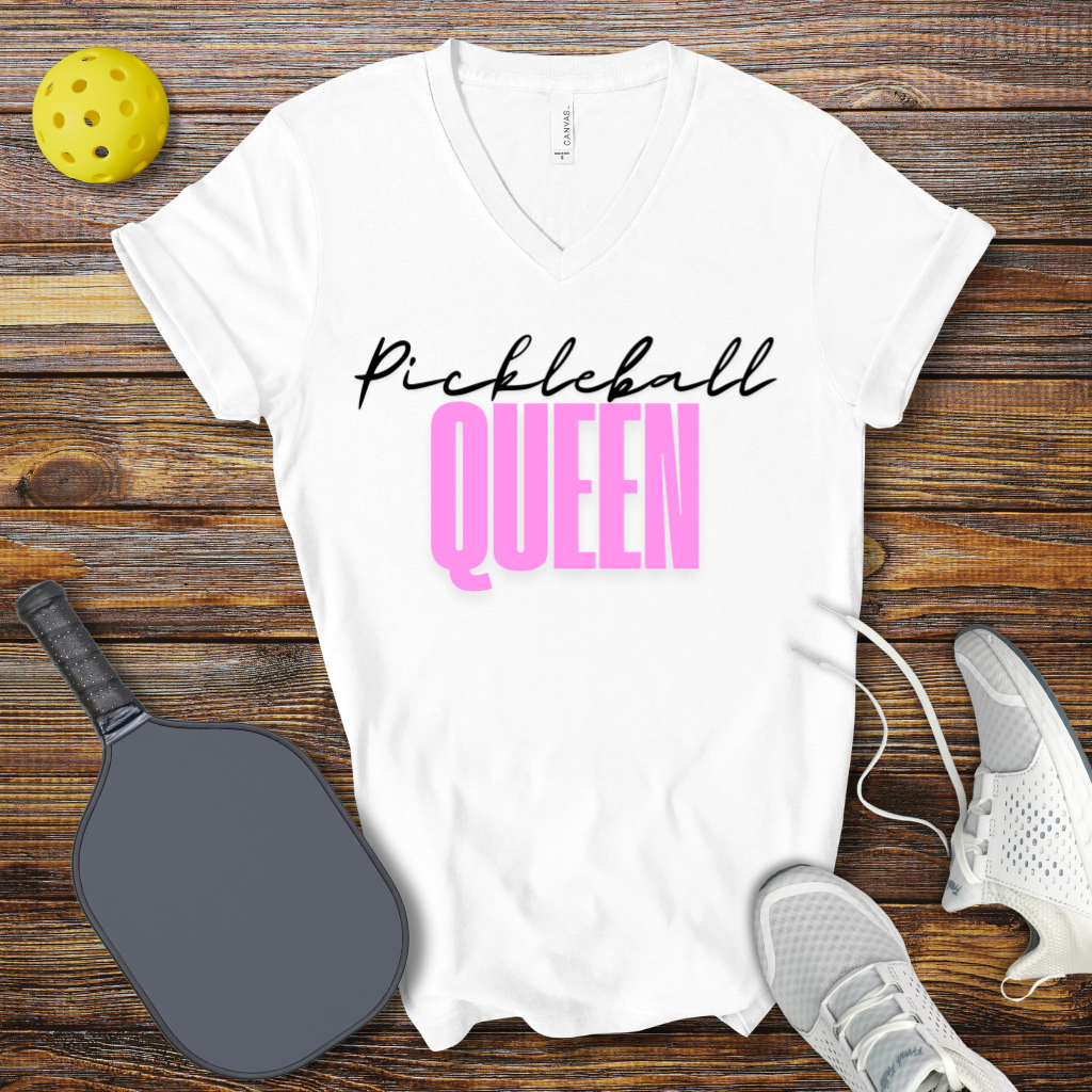 Funny Pickleball Shirt –  Pickleball Queen V-Neck T-shirt
