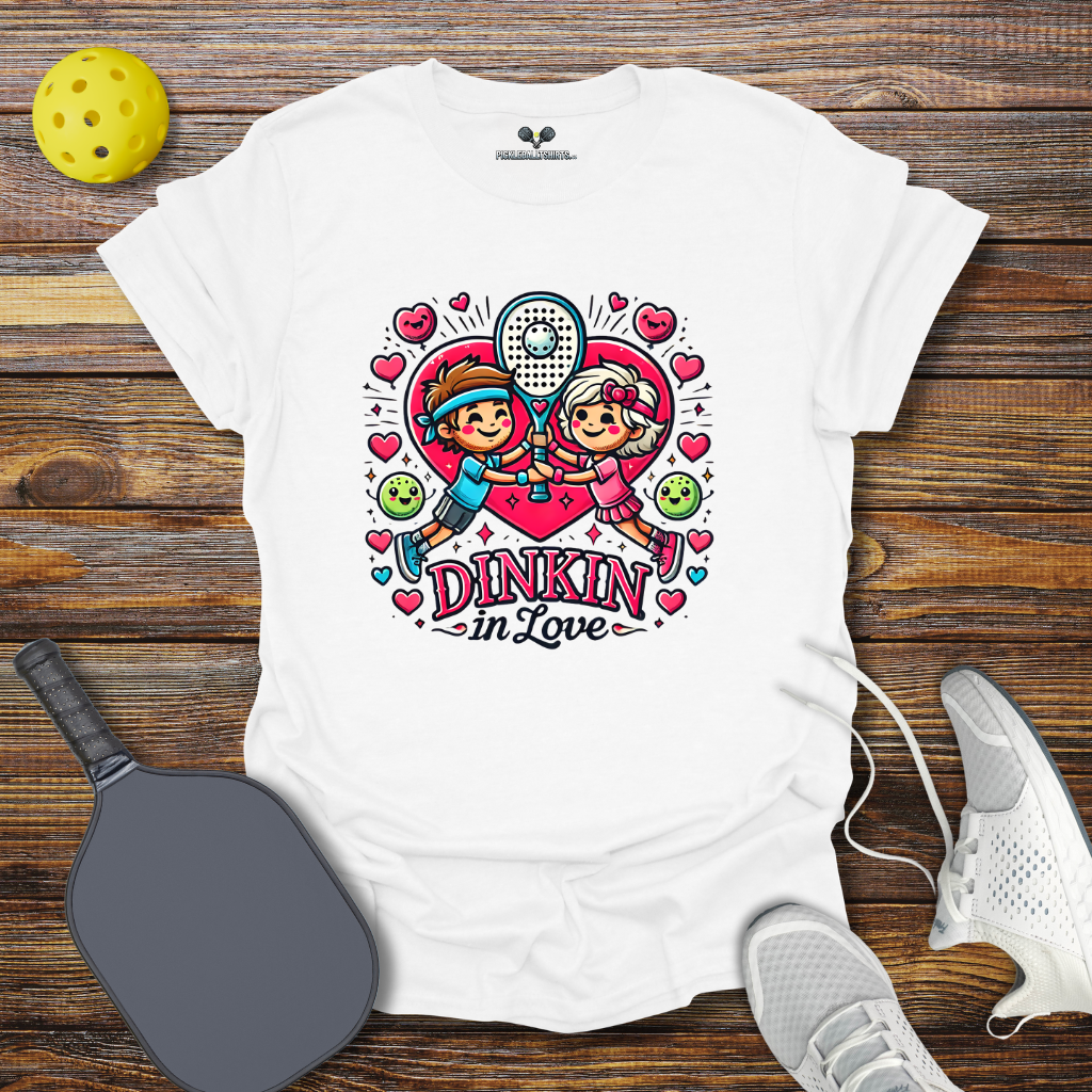 Funny Pickleball Shirt –  Dinkin in Love Valentine T-Shirt