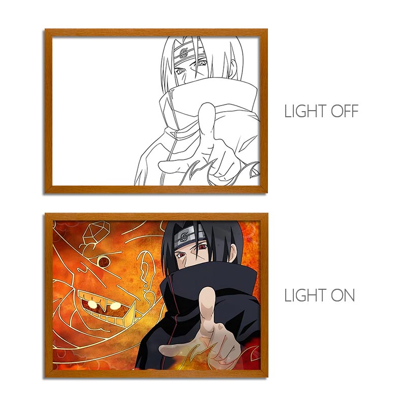Naruto Anime Light Box – LED Light Painting Photo Frame Wall Art