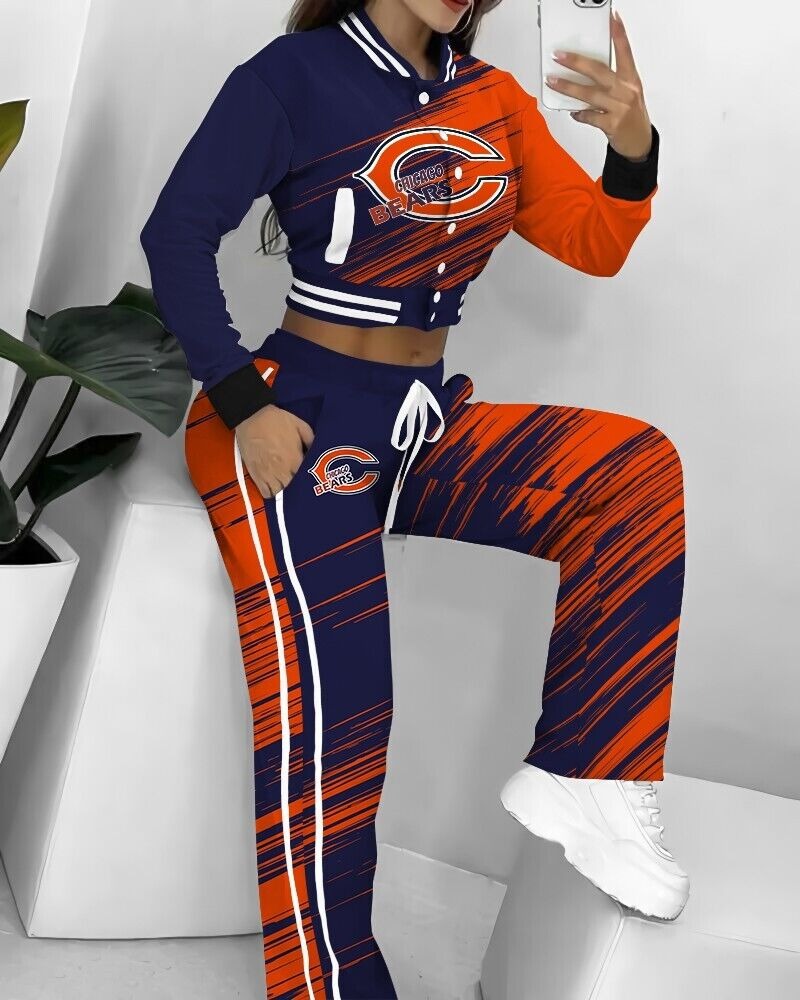 Chicago Bears 3D Printed Varsity Jacket Set