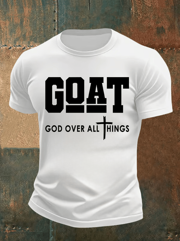 Men's  GOD OVER ALL THINGS printed T-shirt