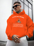 Cleveland Browns Printed Hooded Pocket Pullover Hoodie