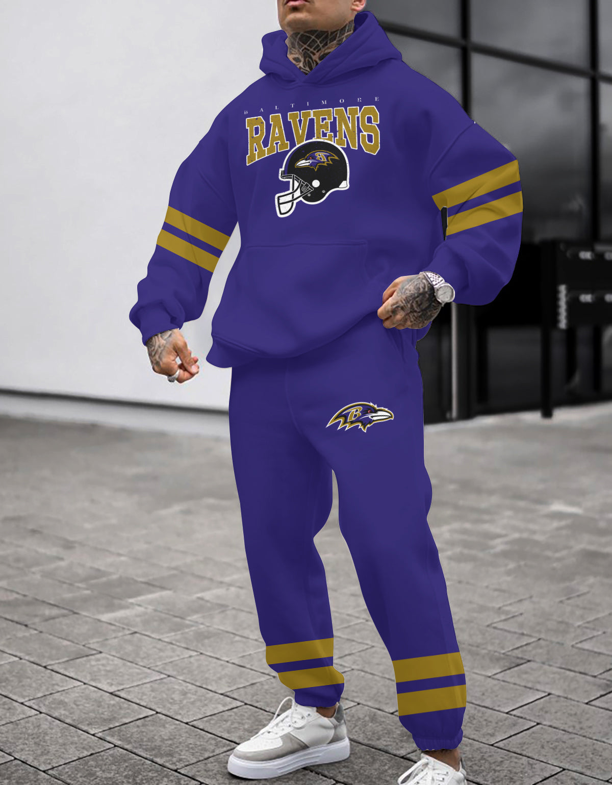 Baltimore Ravens 3D Printed Pullover Hoodie And Sweatpant 2pcs Tracksuits