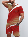 San Francisco 49ers Limited Edition ZIP Polo Shirt And Shorts Two-Piece Suits