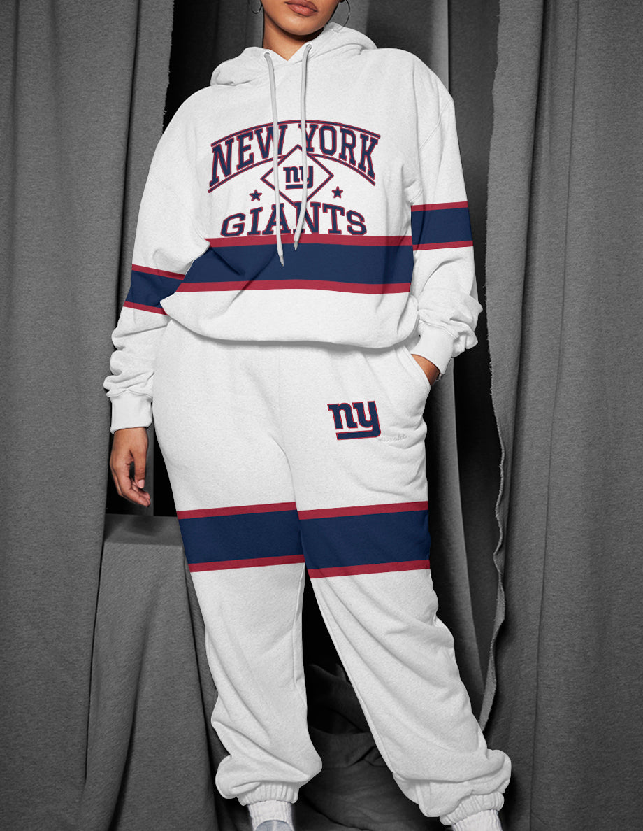 New York Giants 3D Printed Pullover Hoodie And Sweatpant 2pcs Tracksuits