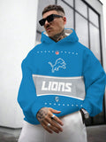 Detroit Lions Printed Hooded Pocket Pullover Hoodie