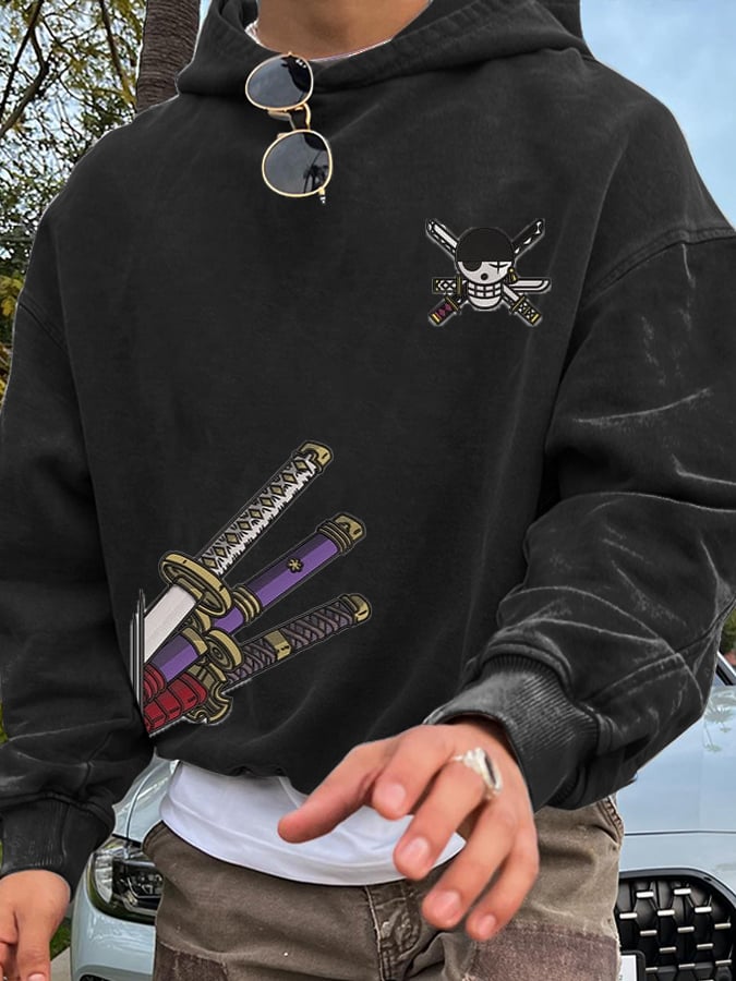 Men's Stylish Comic Print Hoodie