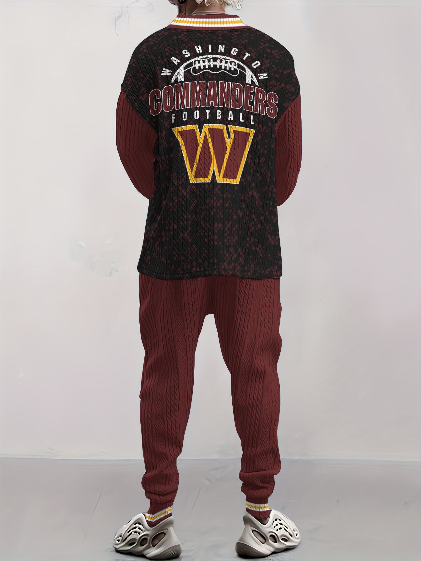 Washington Commanders  Classic All-Season Long Sleeve V-Neck Pullover Sweater