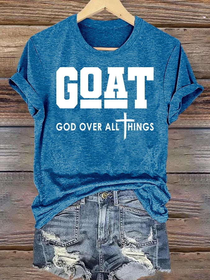 Women's  GOD OVER ALL THINGS printed T-shirt