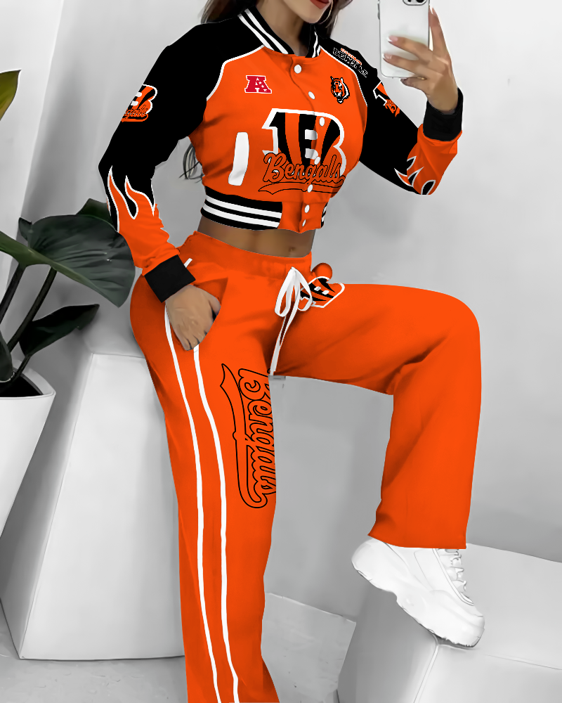 Cincinnati Bengals  3D Printed Varsity Jacket Set