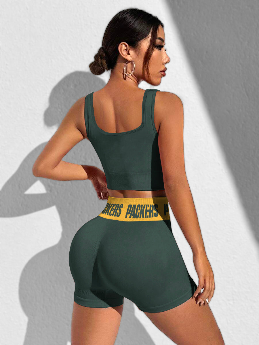 Green Bay Packers Sports Bra & Shorts Gym Set