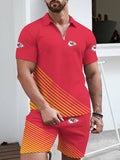 Kansas City Chiefs  Limited Edition ZIP Polo Shirt And Shorts Two-Piece Suits
