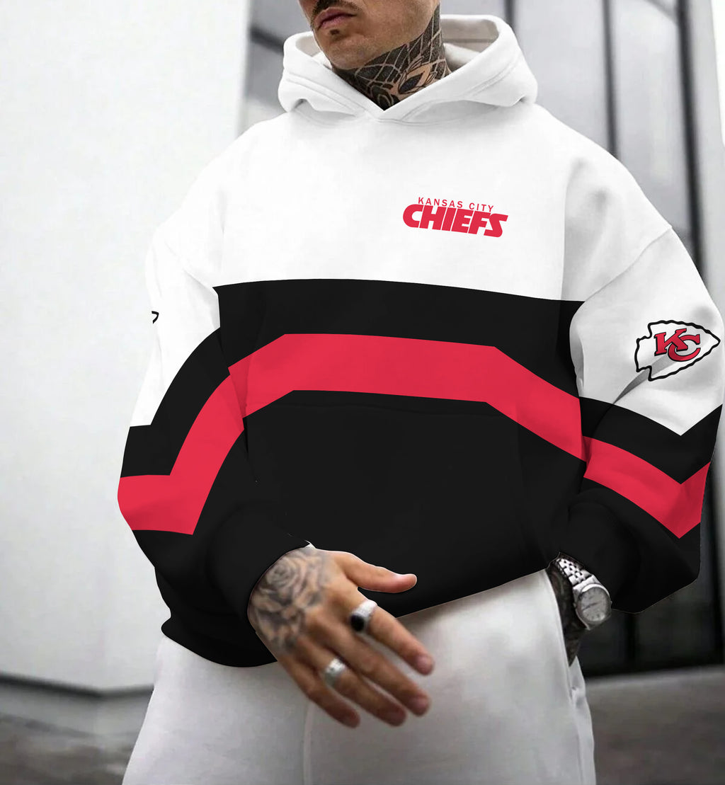 Kansas City Chiefs Printed Hooded Pocket Pullover Hoodie