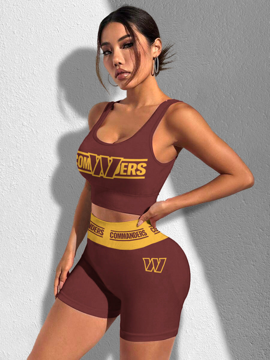 Washington Commanders Sports Bra & Shorts Gym Set