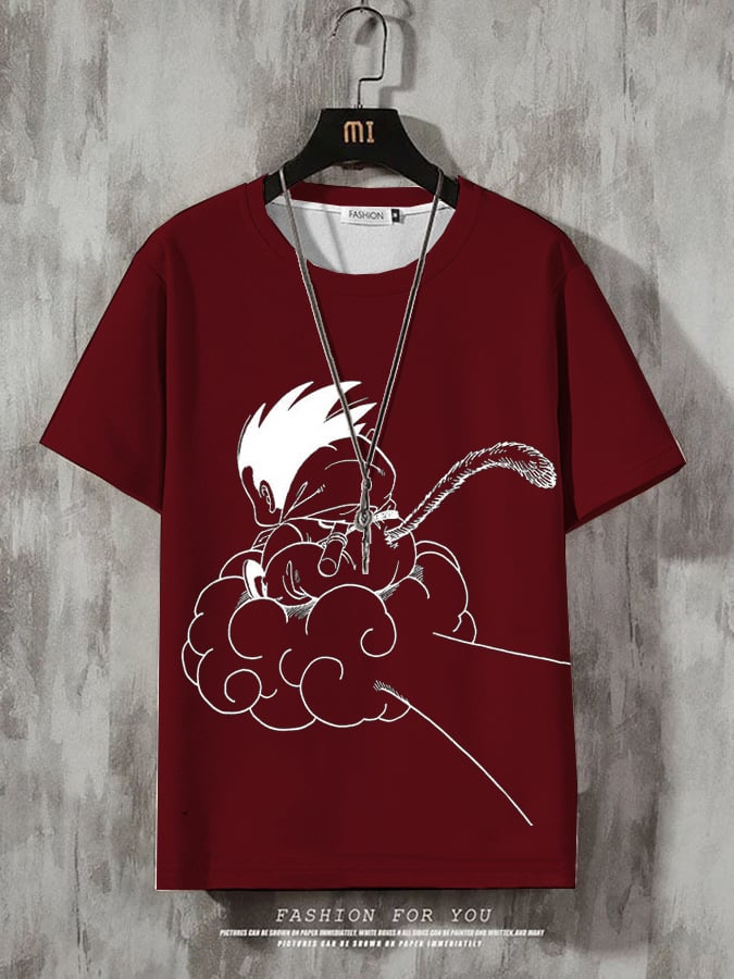 Men's Fashion Casual Gradient Anime Print T-shirt