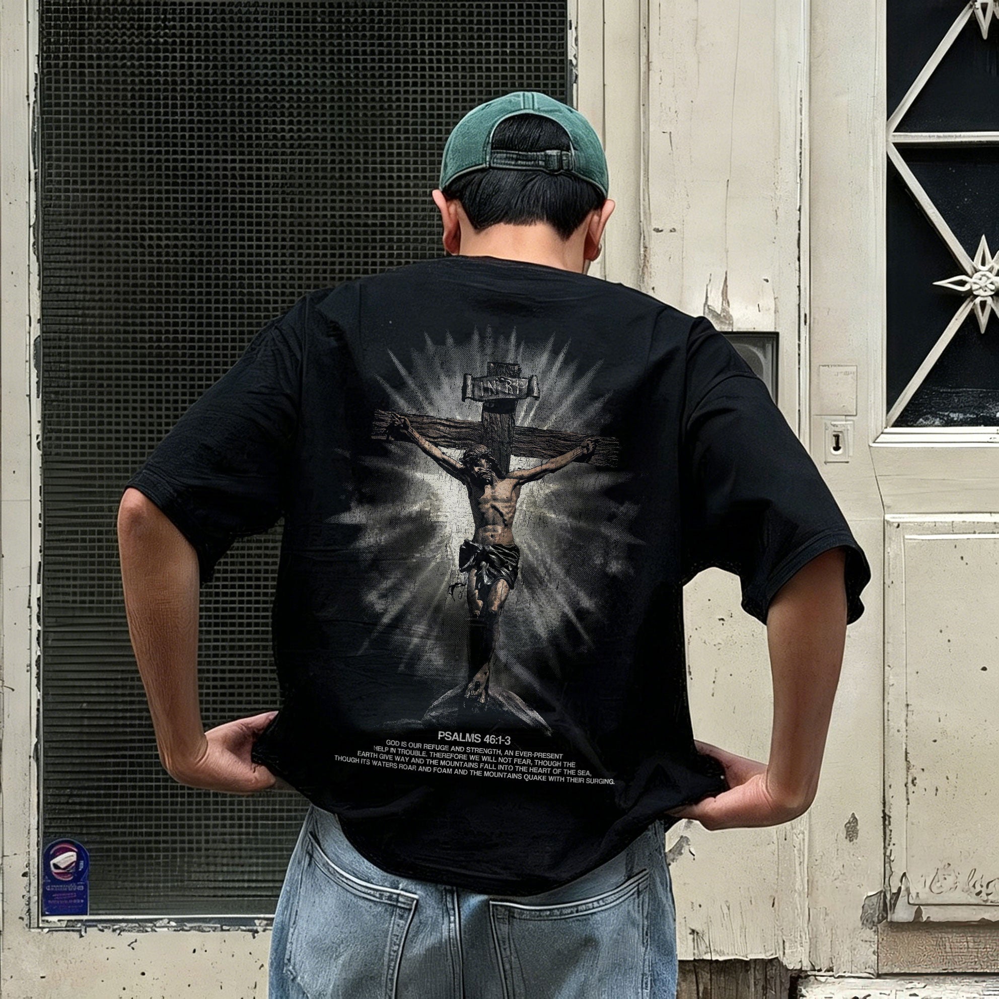 Psalms 46:1-3 Printed Men's T-shirt