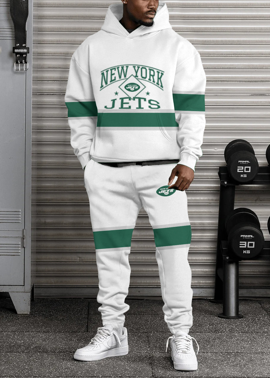 New York Jets 3D Printed Pullover Hoodie And Sweatpant 2pcs Tracksuits
