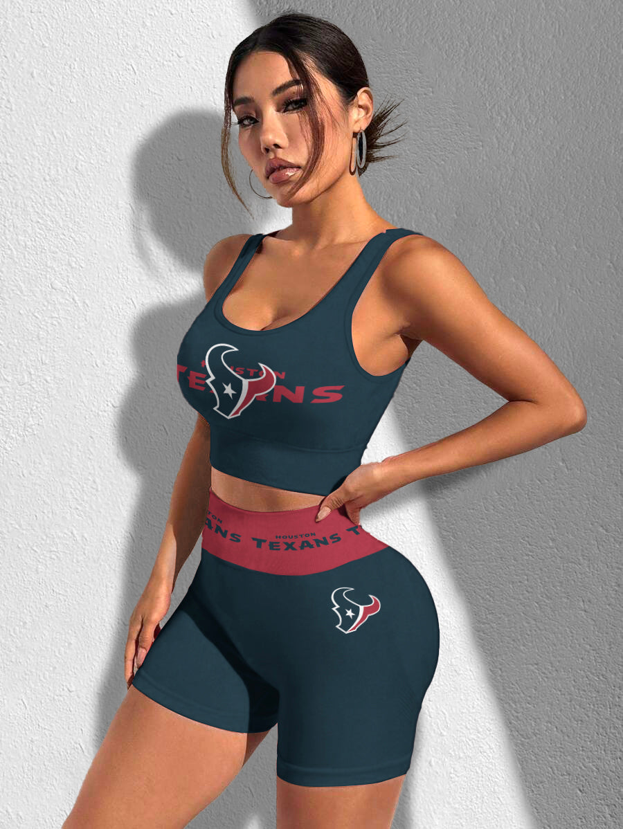 Houston Texans Sports Bra & Shorts Gym Set