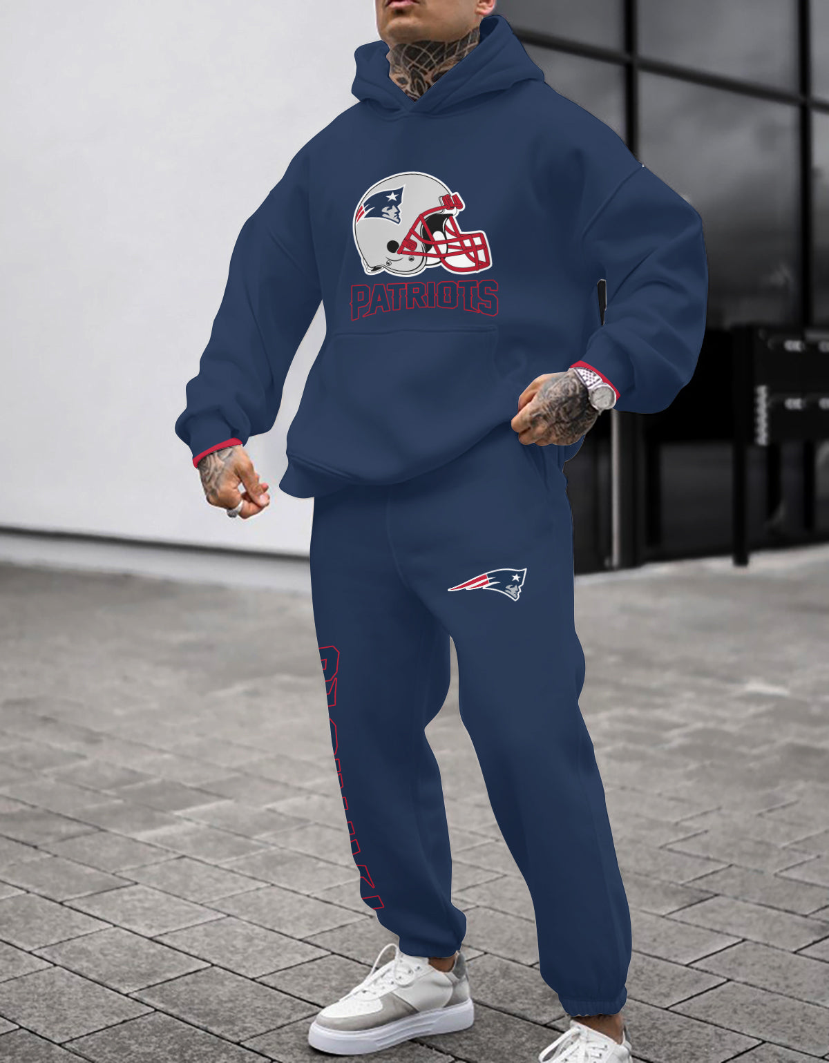 New England Patriots 3D Printed Pullover Hoodie And Sweatpant 2pcs Tracksuits