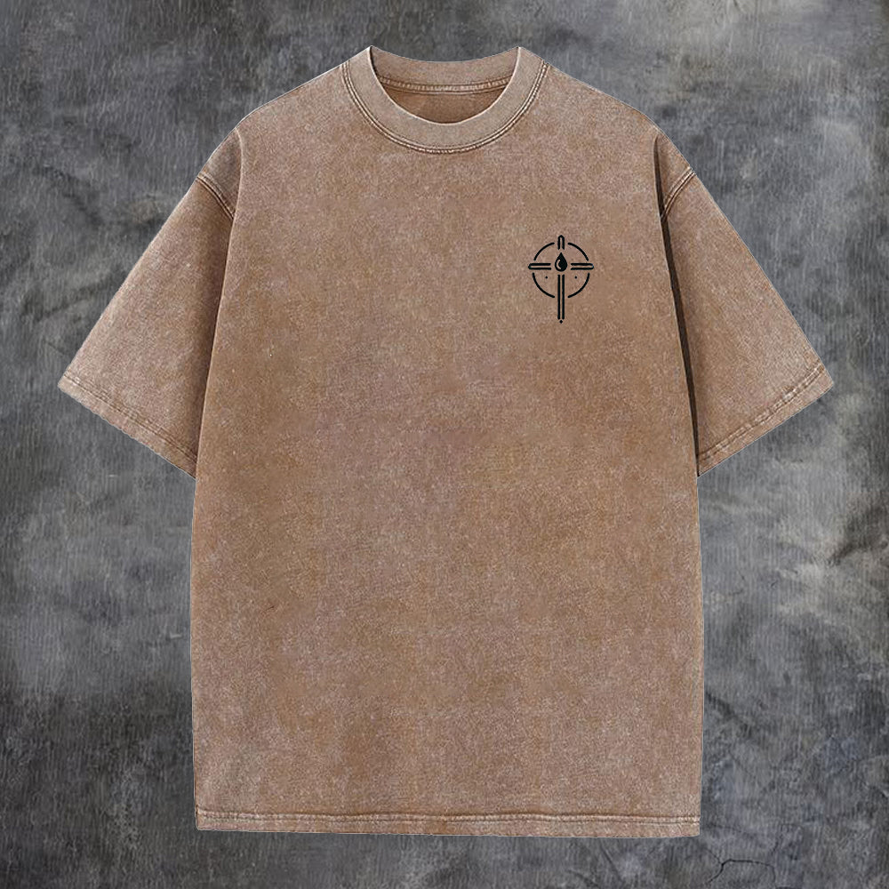 Seek First The Kingdom Of God Printed Oversize Washed T-Shirt