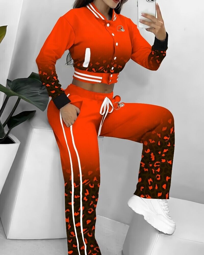 Cleveland Browns 3D Printed Varsity Jacket Set