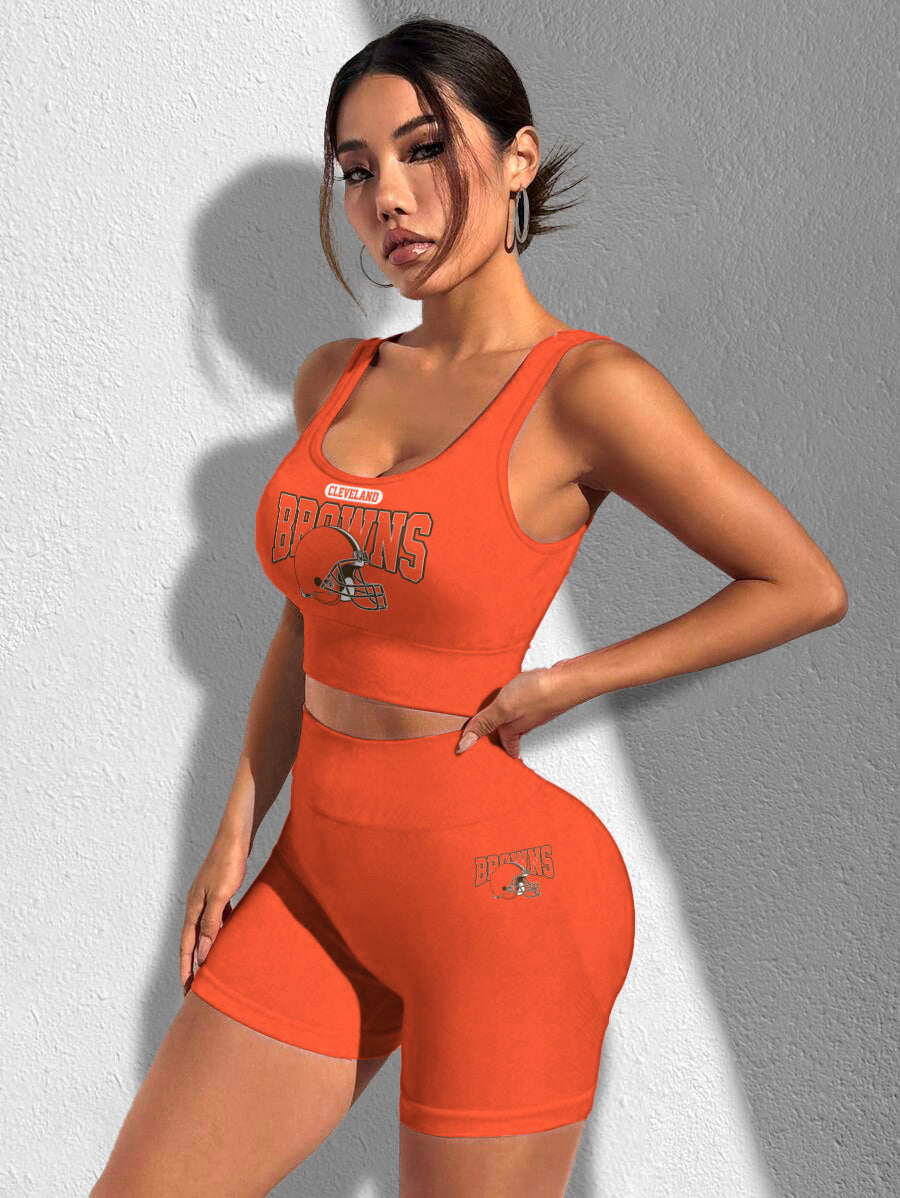 Cleveland Browns Sports Bra & Shorts Gym Set